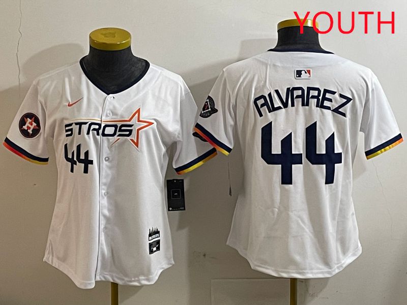 Youth Houston Astros #44 Alvarez White three generations Joint Name Nike 2025 MLB Jersey style 6